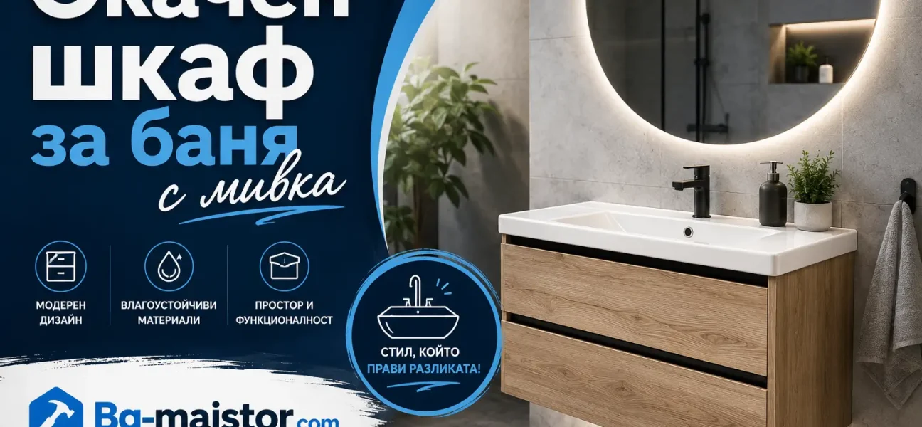 Окачен шкаф за баня с мивка | bg-maistor.com