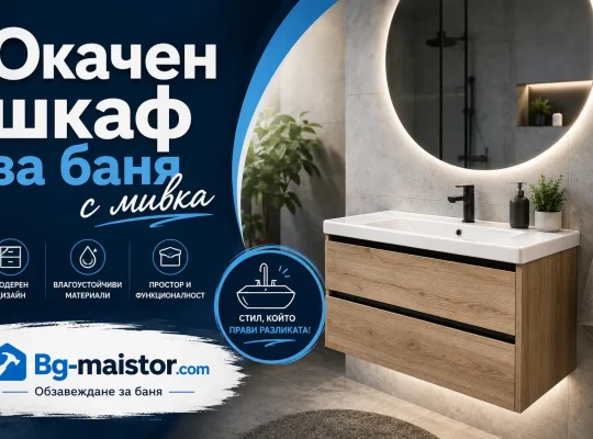 Окачен шкаф за баня с мивка | bg-maistor.com