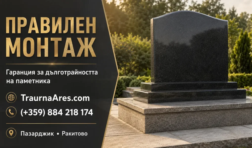Правилен монтаж Гаранция за дълготрайността на паметника TraurnaAres.com
